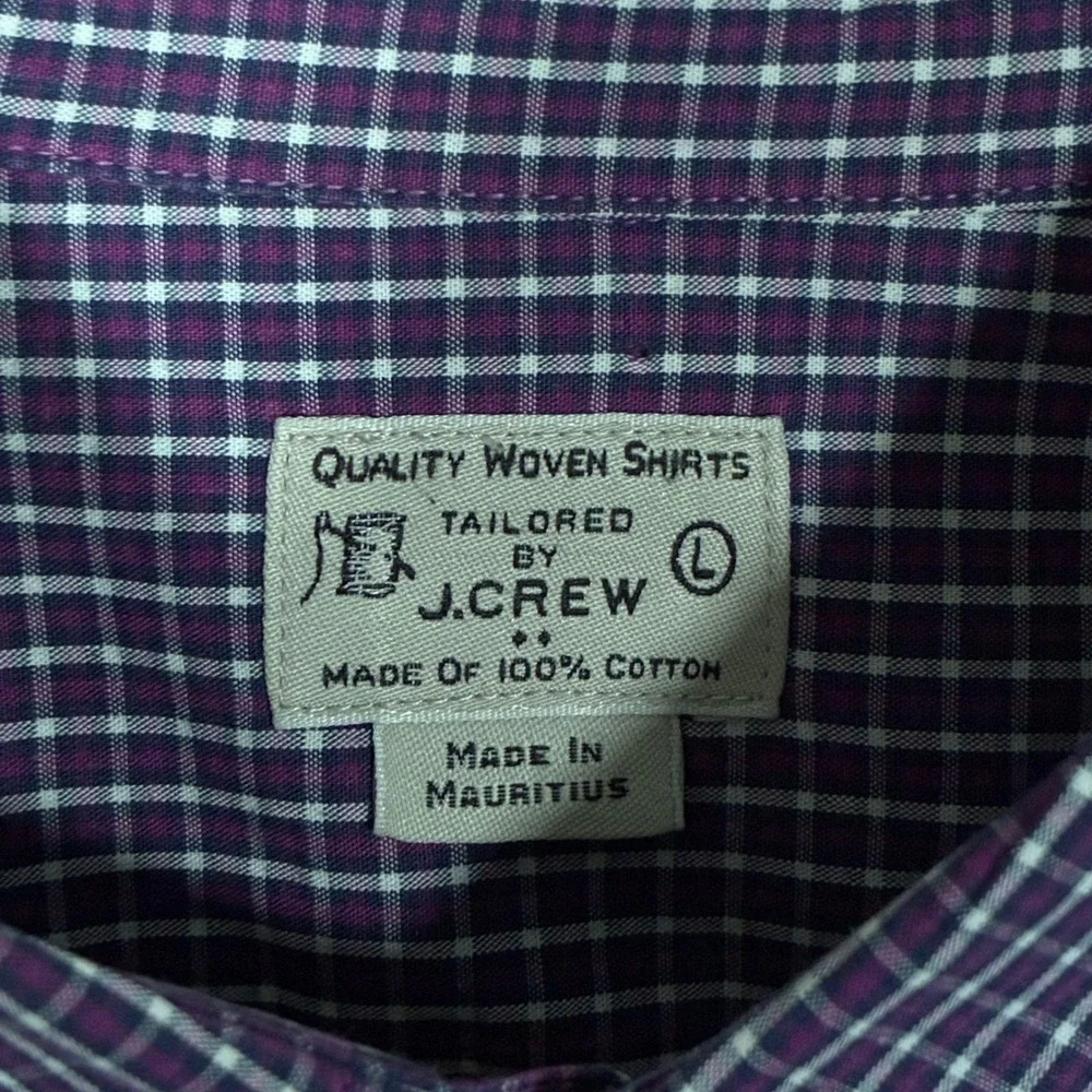 J. Crew Classic Fit Plaid Button Down‎ Shirt Long Sleeve Cotton Men's L